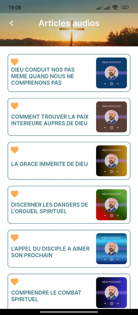 Liste complète des podcasts et articles audio dans Go Sermon